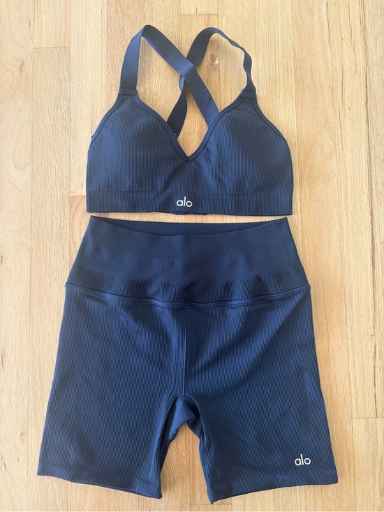 ALO Yoga Pants - Alo Yoga Navy Seamless Ribbed Set